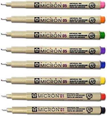 ג. חברת Luscombe, Inc. Pigma Micron 01 Fine & 05 נקודה בינונית נקודה אינדוקטיבית לימוד תנך ערכת עט | אין
